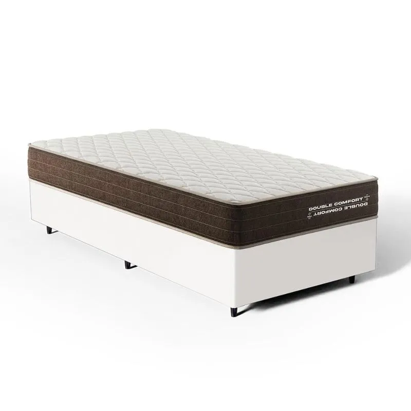 Cama Box com Colchão de Espuma D33 Double Comfort Solteiro 88cm