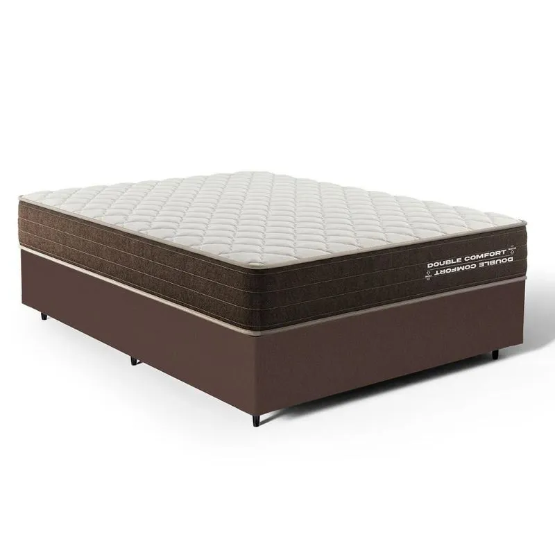 Cama Box Casal com Colchão de Espuma D33 Double Comfort 138x188x59cm