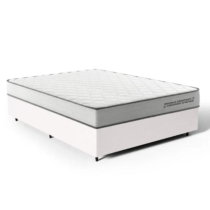 Cama Box Casal com Colchão de Molas Ensacadas Double Comfort 138x188x59cm