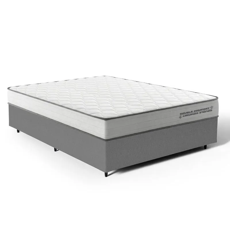 Cama Box Casal com Colchão de Molas Ensacadas Double Comfort 138x188x59cm