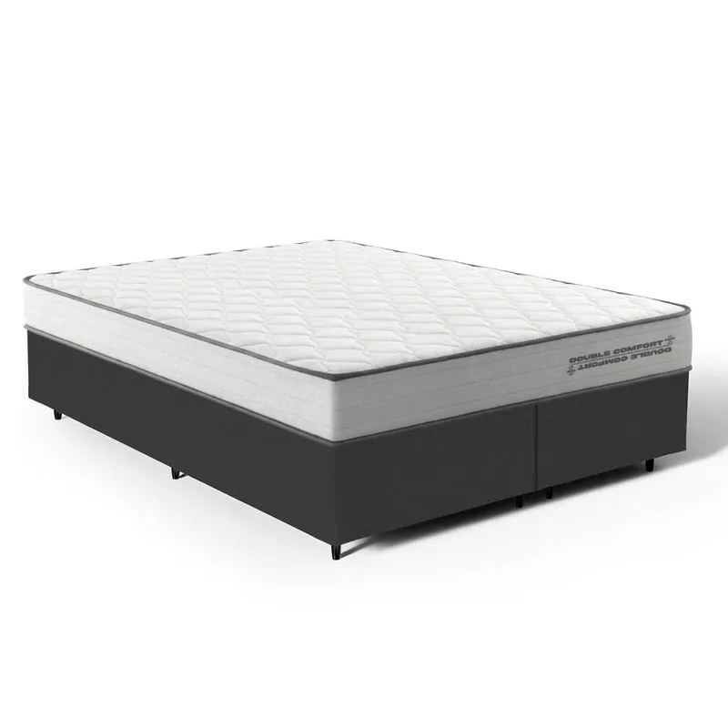 Cama Box Queen com Colchão de Molas Ensacadas Double Comfort 158x198x59cm
