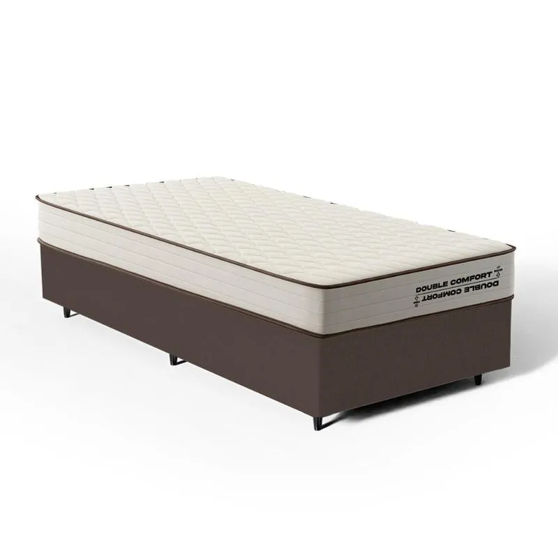 Cama Box com Colchão de Espuma D45 Double Comfort Solteiro 88cm