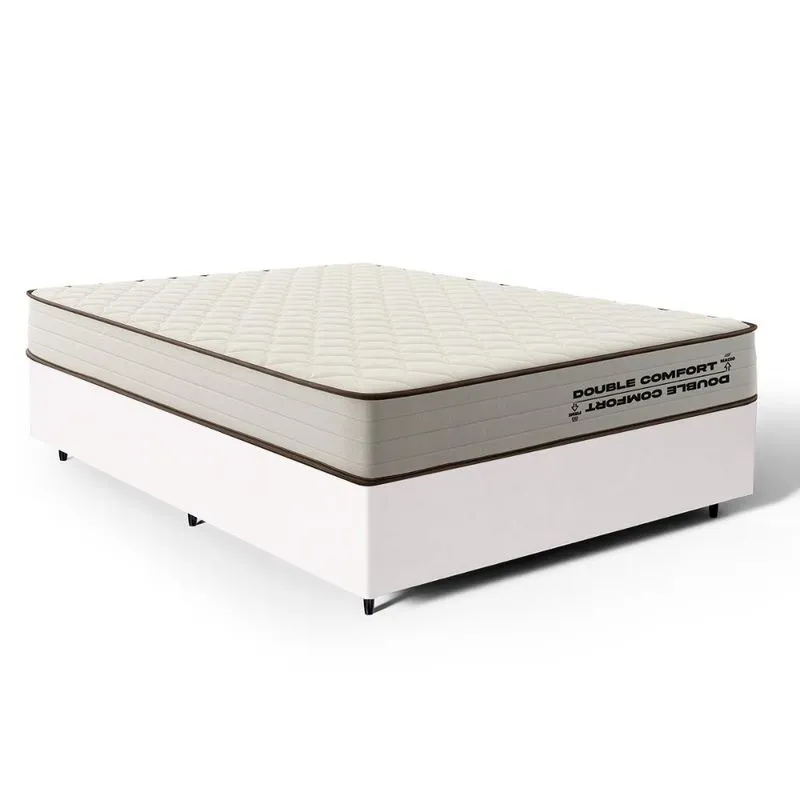 Cama Box Casal com Colchão de Espuma D45 Double Comfort 138x188x59cm