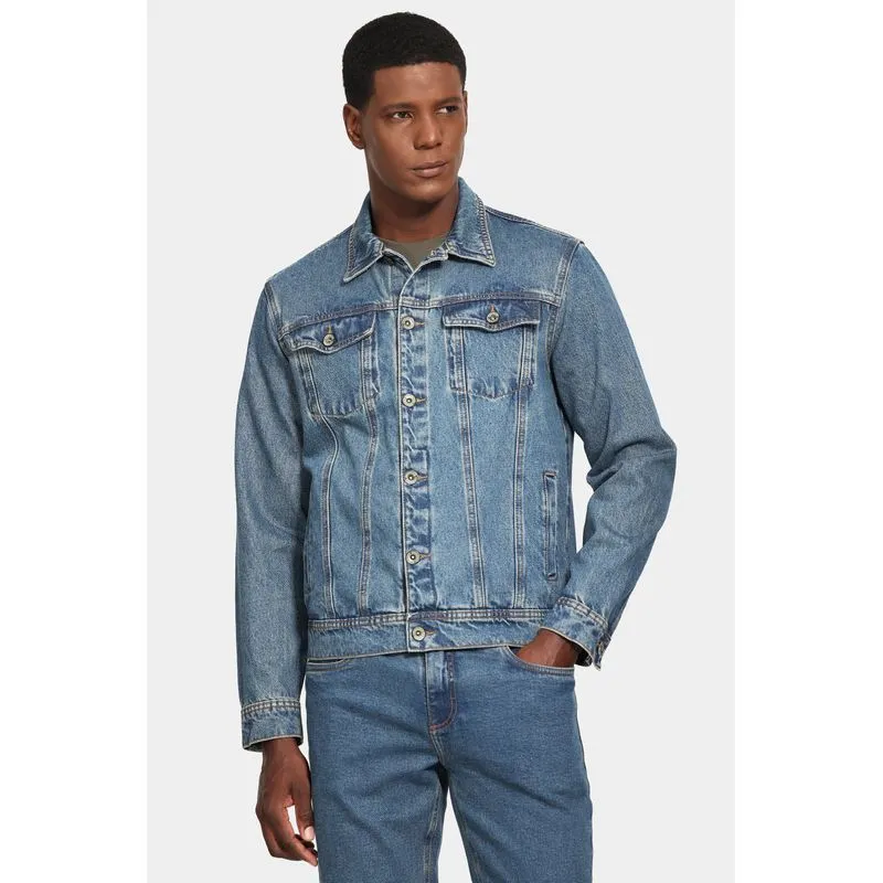 Jaqueta Jeans Azul Medio Azul Medio - G