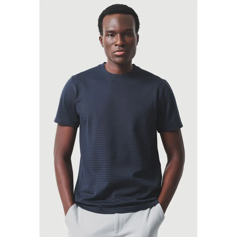 Camiseta Fio 60 Mercerizada Textura Marinho - GG