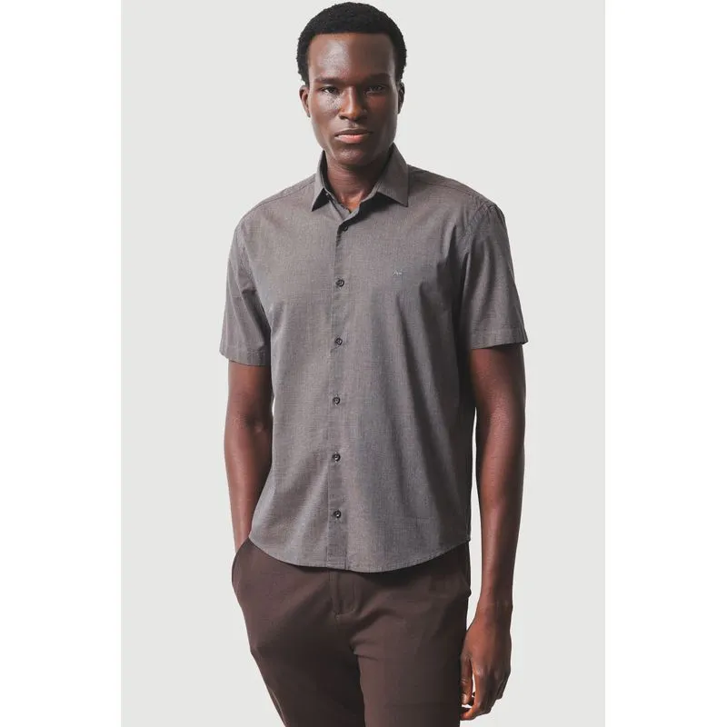 Camisa Manga Curta Regular Fil a Fil Antilia Cafe - XGG