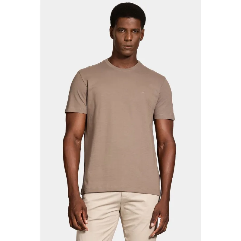 Camiseta Manga Curta Malha Quadrile Amendoa - XGG