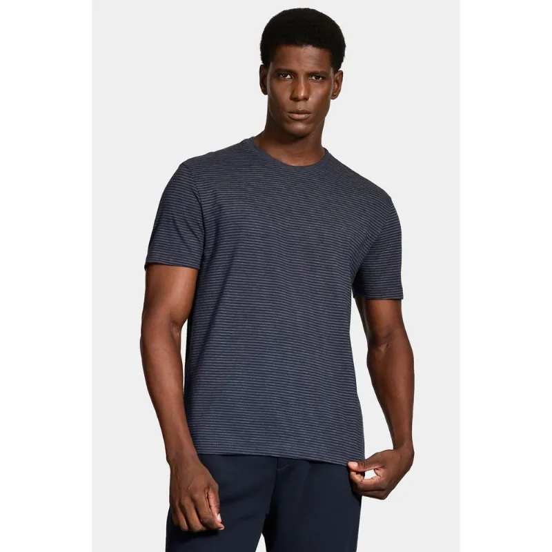 Camiseta Manga Curta Piquet Jacquard Marinho - M