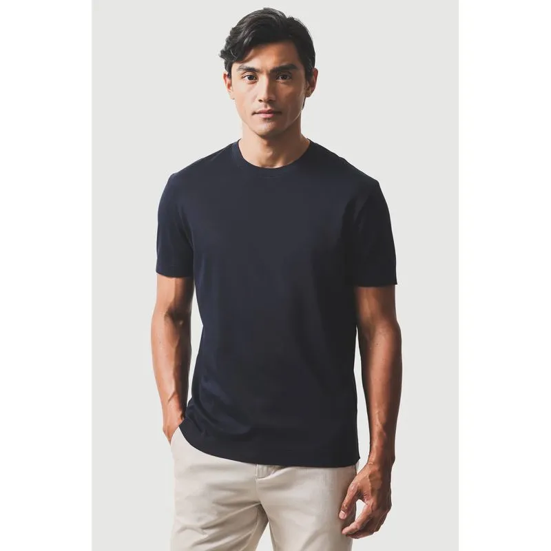 Camiseta Piquet Com Acabamento Canelado Marinho - XXG