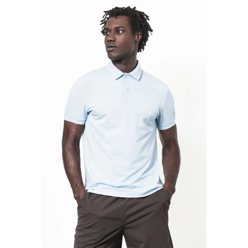 Polo Manga Curta Piquet Silk Tech Azul Claro - XGG