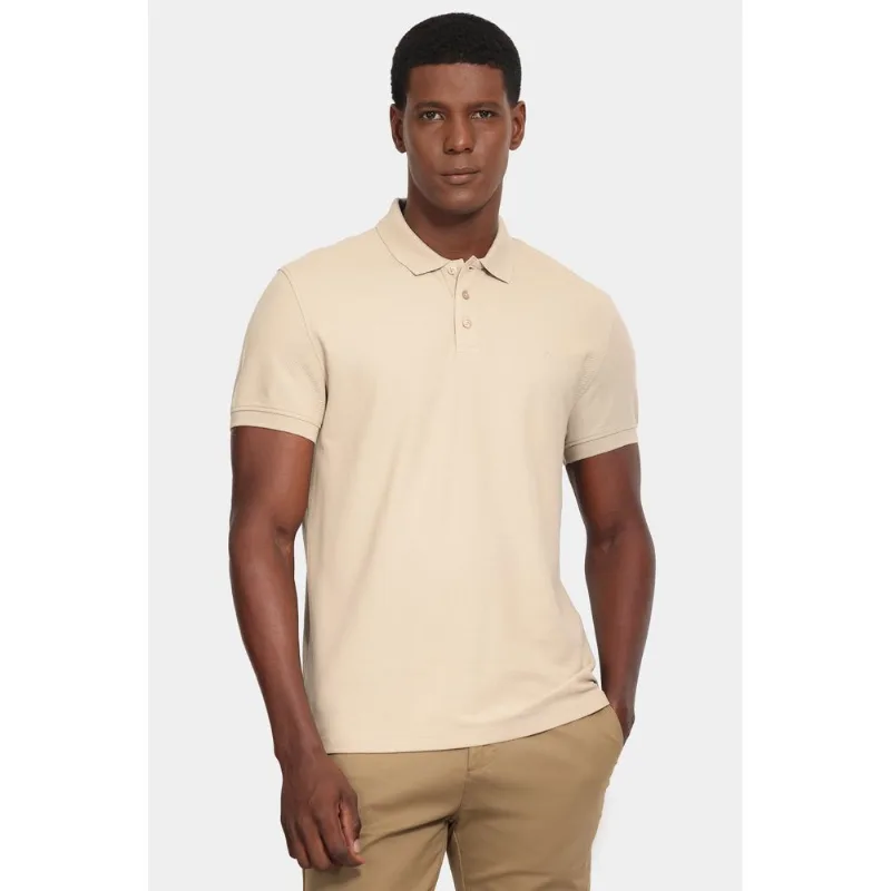 Polo Manga Curta Cotton Piquet Basic Caqui Mascavo 114 - XGG