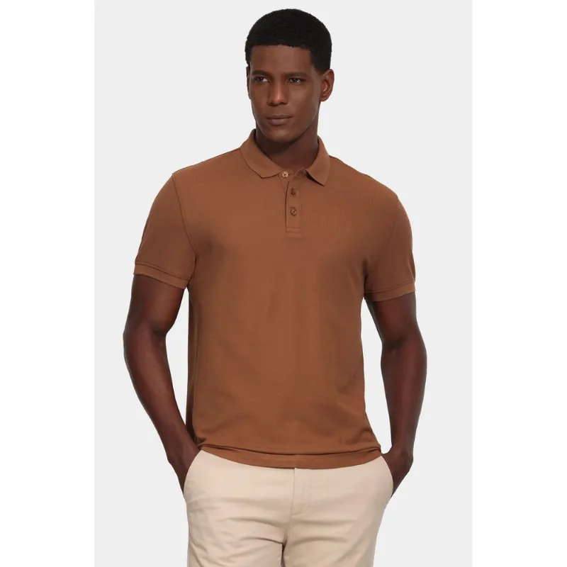 Polo Manga Curta Cotton Piquet Basic Madeira - P
