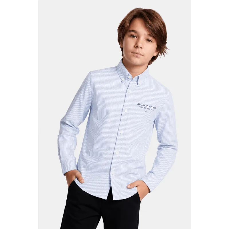 Camisa Manga Longa Infantil Estampa Sport Azul Com Branco - 12