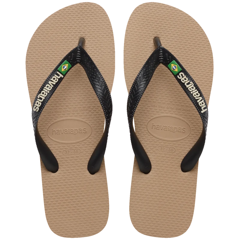 Chinelo Havaianas Brasil Logo Rose Gold/Preto / 43/44 - Havaianas