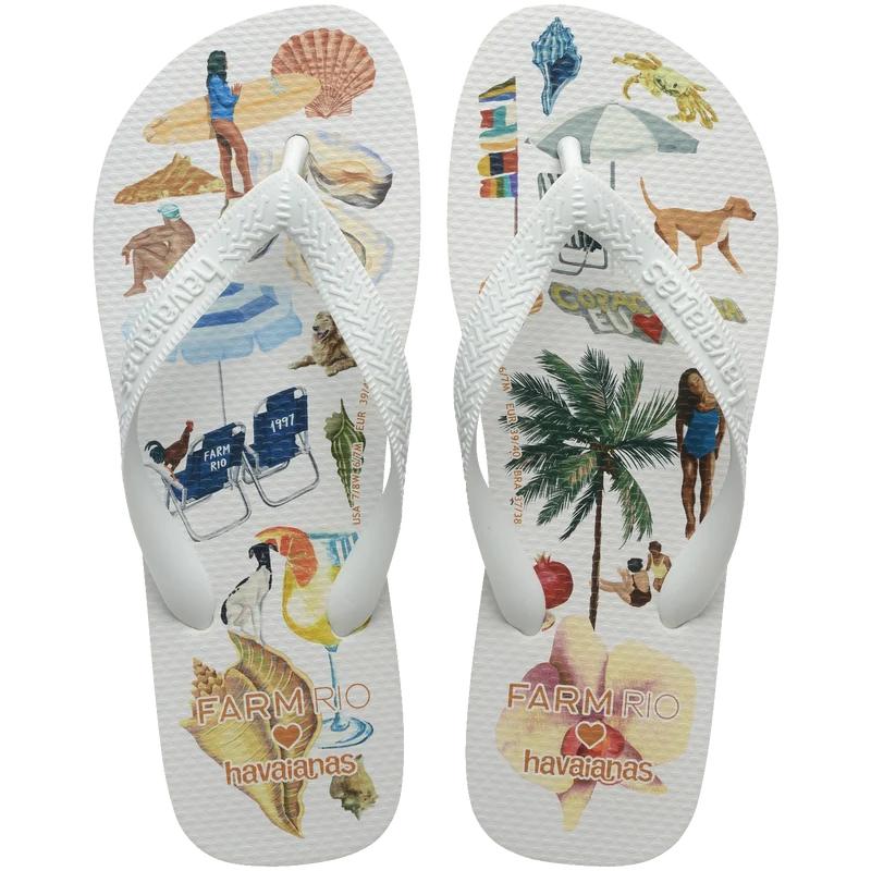 Chinelo Havaianas Farm Colagem Carioca Branco / 41/42 - Havaianas