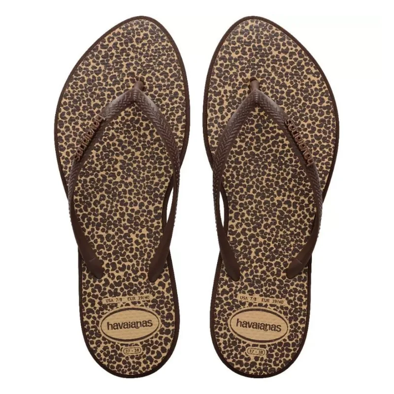 Chinelo Havaianas Slim Point Trendy Feminino Café 35 - Havaianas