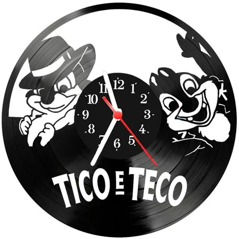 Relógio Parede Vinil Lp Ou Mdf Tico E Teco Desenho