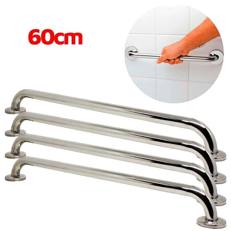 Kit 4 Alça / Barra De Apoio / Suporte Para Parede Inox 60cm