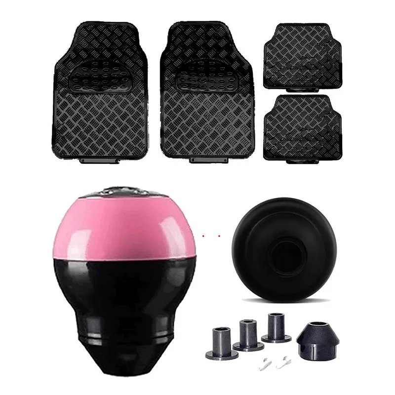 Tapete Preto Brilho Bola Cambio Rosa Preta Gol 2.0 Mi 4p
