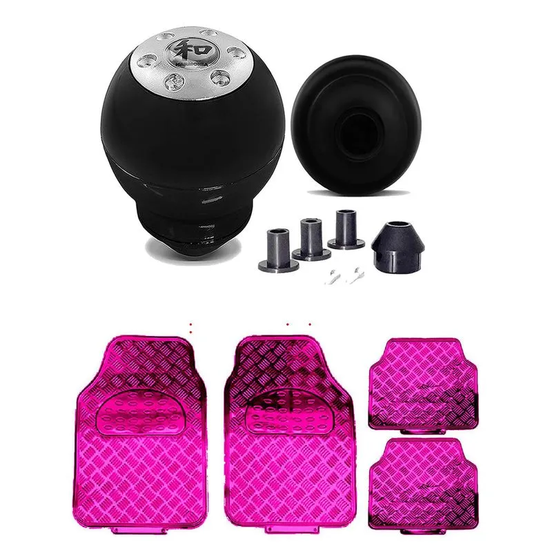 Tapete Rosa Brilho Bola Cambio Preta Honda Wr-v