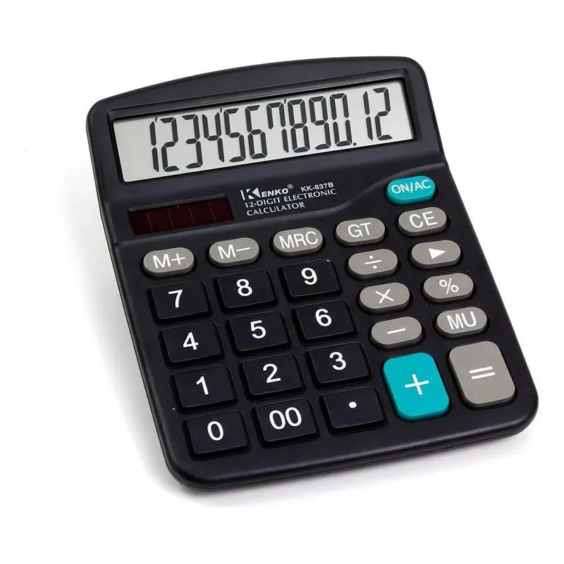3x Calculadora De Mesa Escritório Display 12 Dígitos Simples