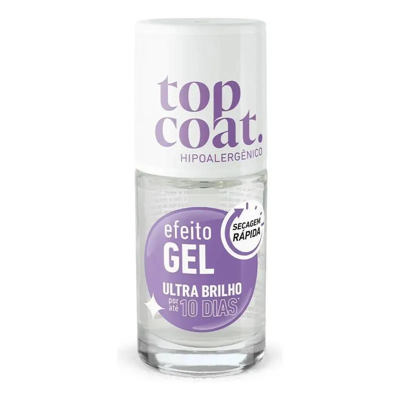 2x Top Coat Blant Efeito Gel Incolor 8,5ml