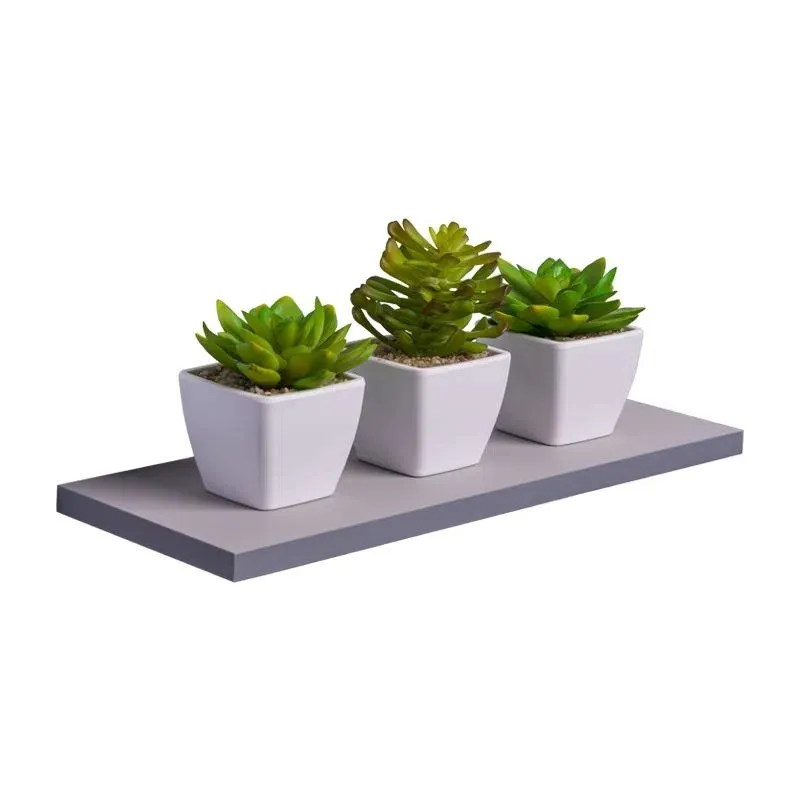 Prateleira Decorativa Cinza Sala Quarto Plástico 30x15cm