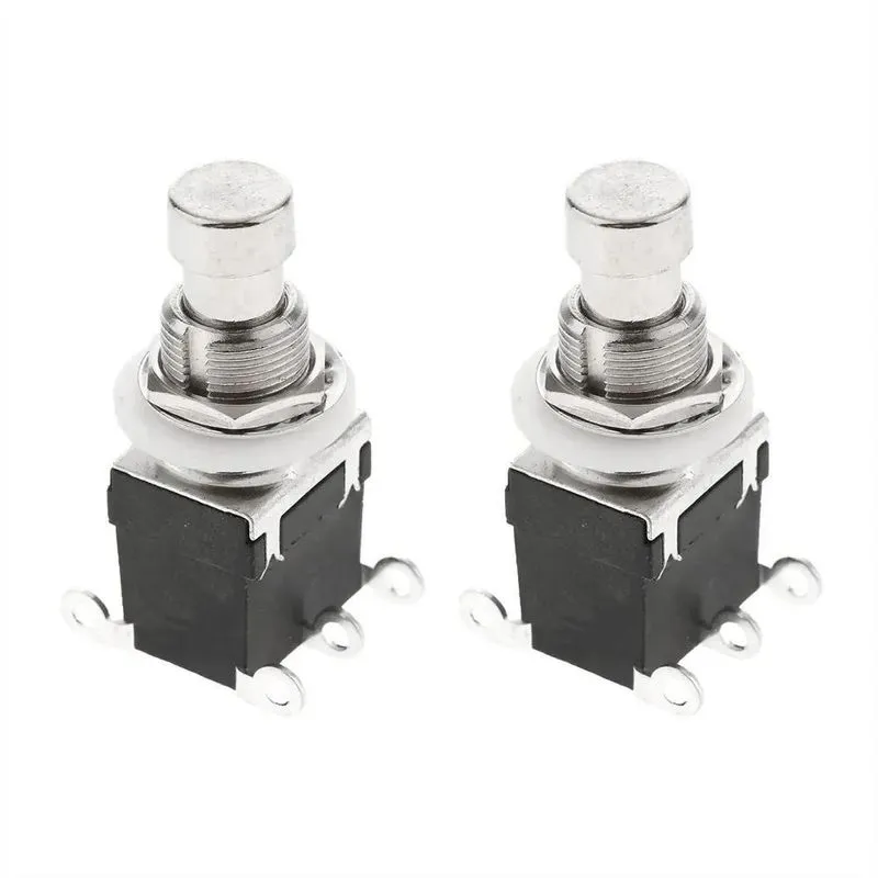 02 Chaves 6 Terminais Dpdt Momentânea Pedal De Efeito On-on