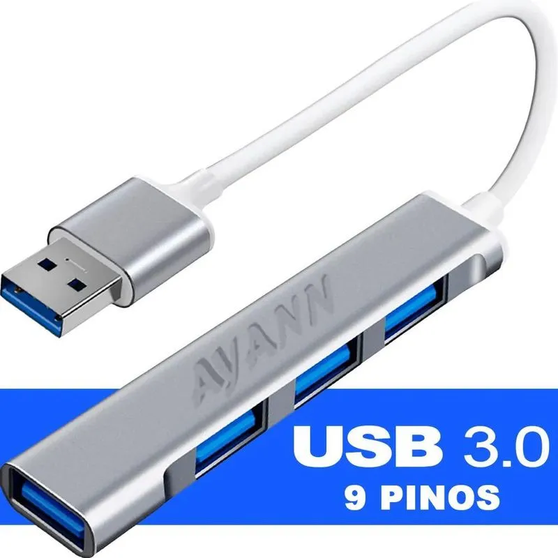 Hub Cabo Usb 3.0 Extensor Adaptador 4 Portas Fonte Para Pc N
