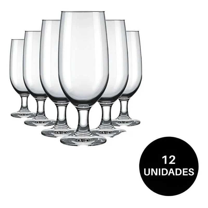Kit Jogo 12 Taças Cerveja Chop Floripa Nadir 300ml