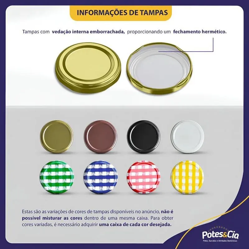 24 Potes De Vidro Mini Belém 150ml + Tampa Metálica E Lacre