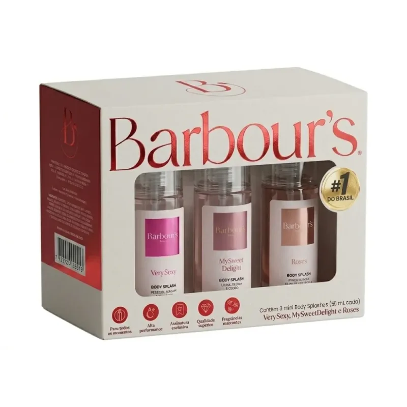 Kit 3 Body Splashes 55ml Cada Barbour´s Beauty - lojaparaisodarepublica