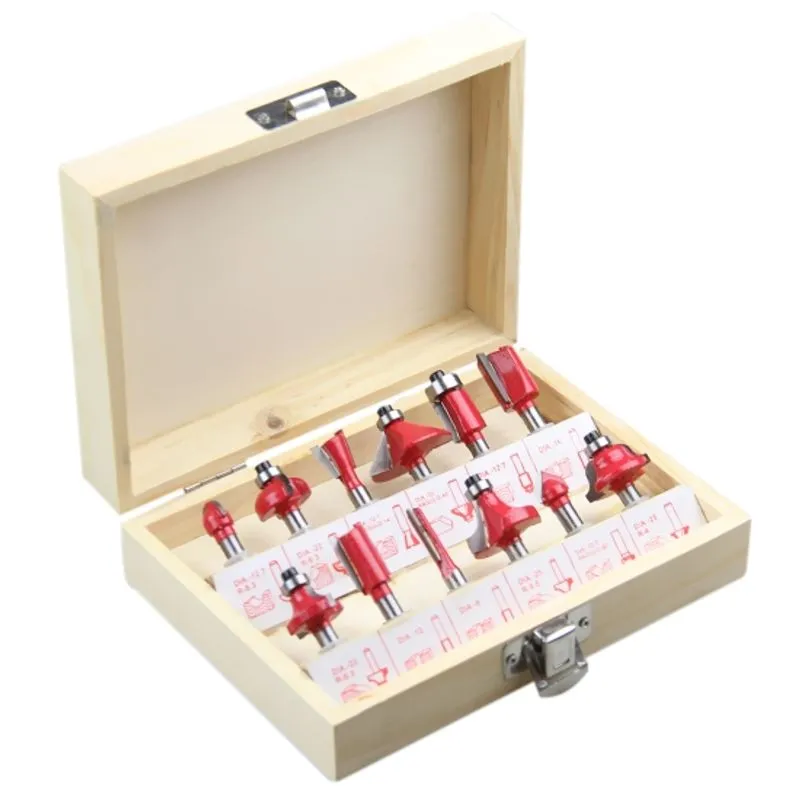 KIT COMPLETO JOGO FRESA PONTAS PARA TUPIA 12PCS 6MM COM MALETA