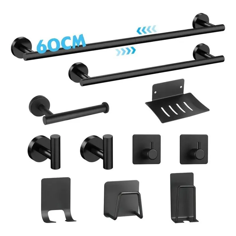 Kit Acessorio Para Banheiro Com 11 Peças Quadrado Todo Inox