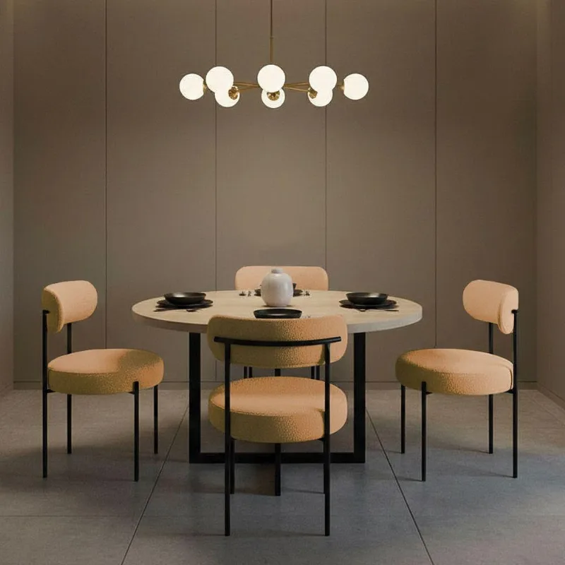 Kit 4 Cadeiras Margara Estrutura MDF Bouclê Capuccino D'Rossi - DRossi