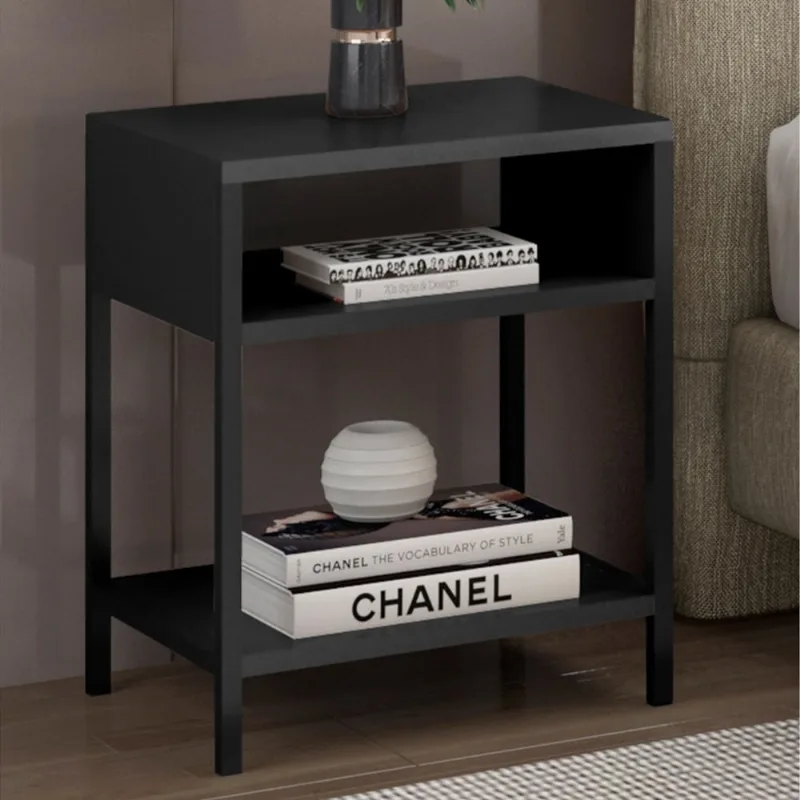 Mesa de Cabeceira Industrial com Nicho organizador Lia L06 - D'Rossi Preto - DRossi