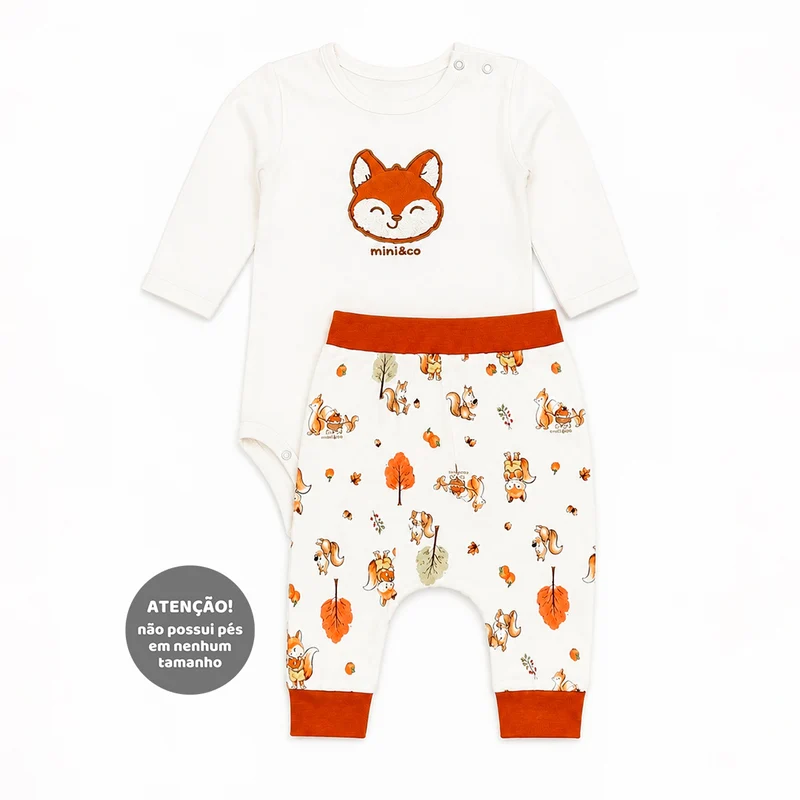 Conjunto Body Manga Longa E Calça Mini & CO Em Suedine Masculino - Raposinhas RN