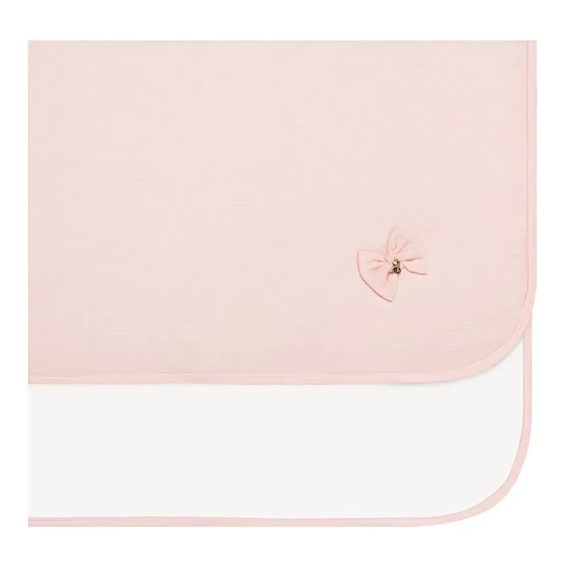 Manta em Tricot e Algodão Rosa Bebe Menina Mini&amp;Co