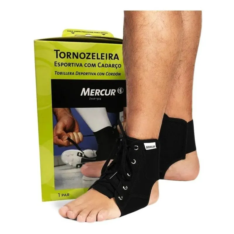 Tornozeleira Esportiva Com Cadarço Par -p/m/g - Mercur