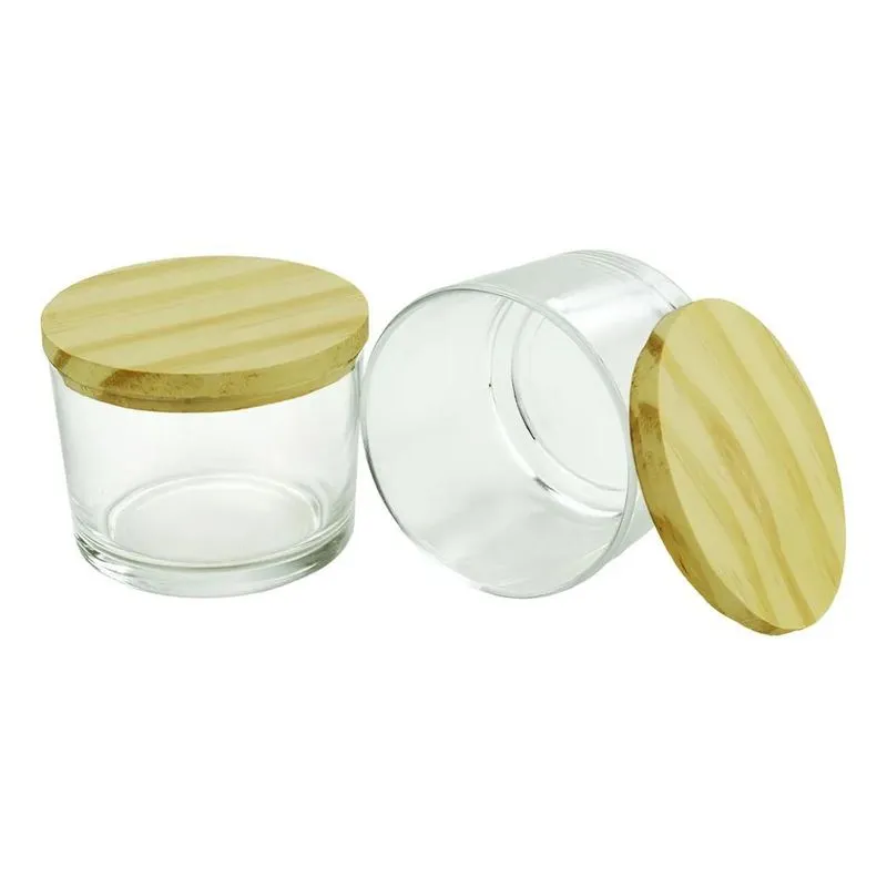 10 Pote Patê Vidro 156ml Copo Para Vela Com Tampa De Madeira