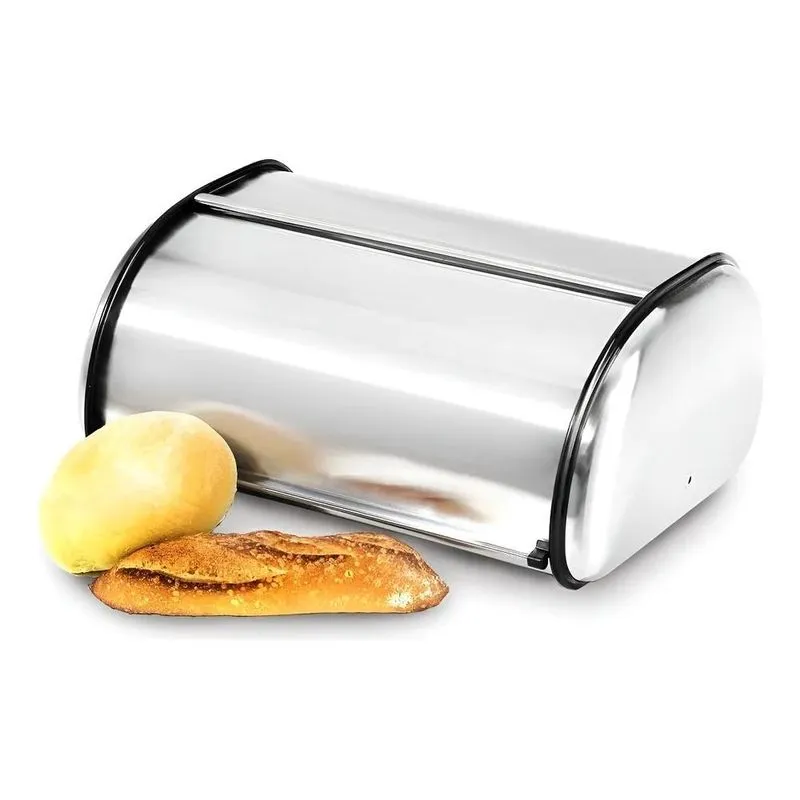 Mek Porta Pão Inox Pães Bolos Com Tampa Organizador