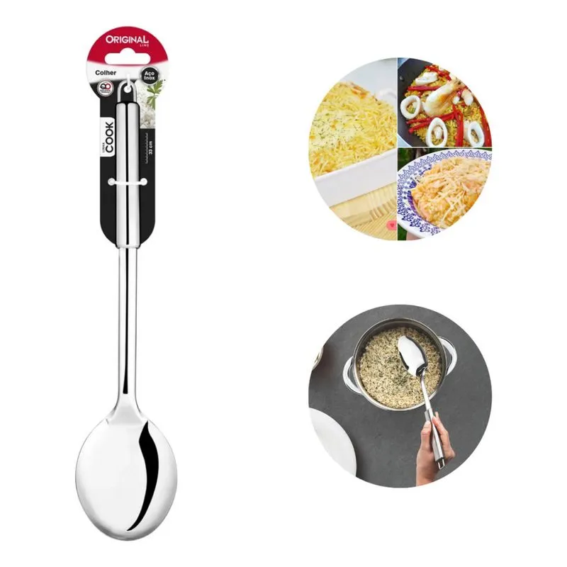 Colher De Serviço Cook 33 Cm - Arroz Com Cabo Tubular