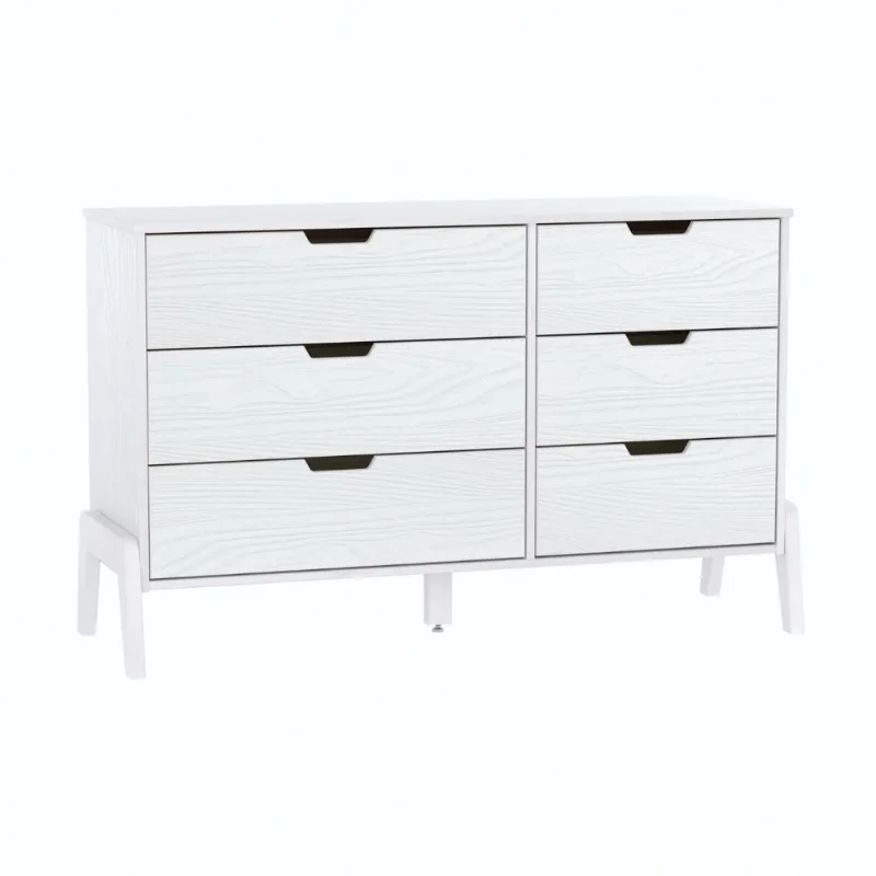 Cômoda 6 Gavetas Veneza em Madeira Branco 119x40x76 cm Marin