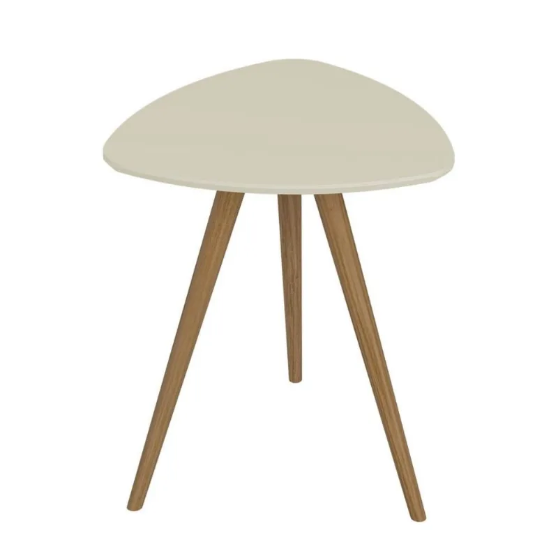 Mesa Lateral Unique em MDF Louro Luna Pés em Madeira Marin
