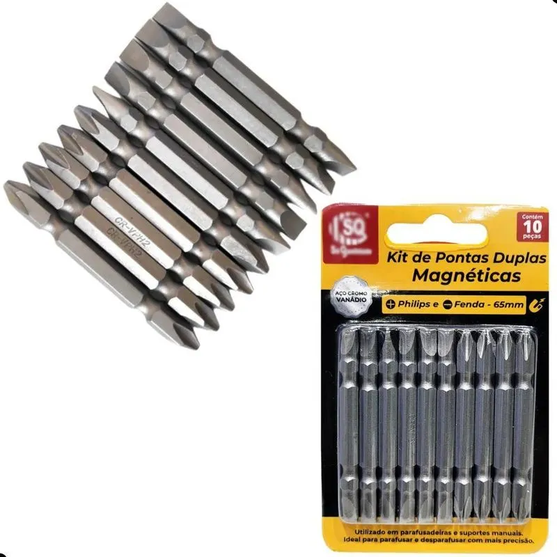 Kit Bit Parafusadeira Adaptador Magnetico Imã Jogo Bico 10u