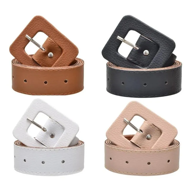 Kit 4 Cintos Feminino Plus Size 1,40 Cm Fivela Quadradinha