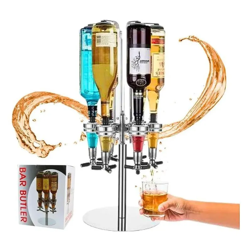 Dispenser Giratorio 6 Garrafas Drink Whisky Vodka Bar