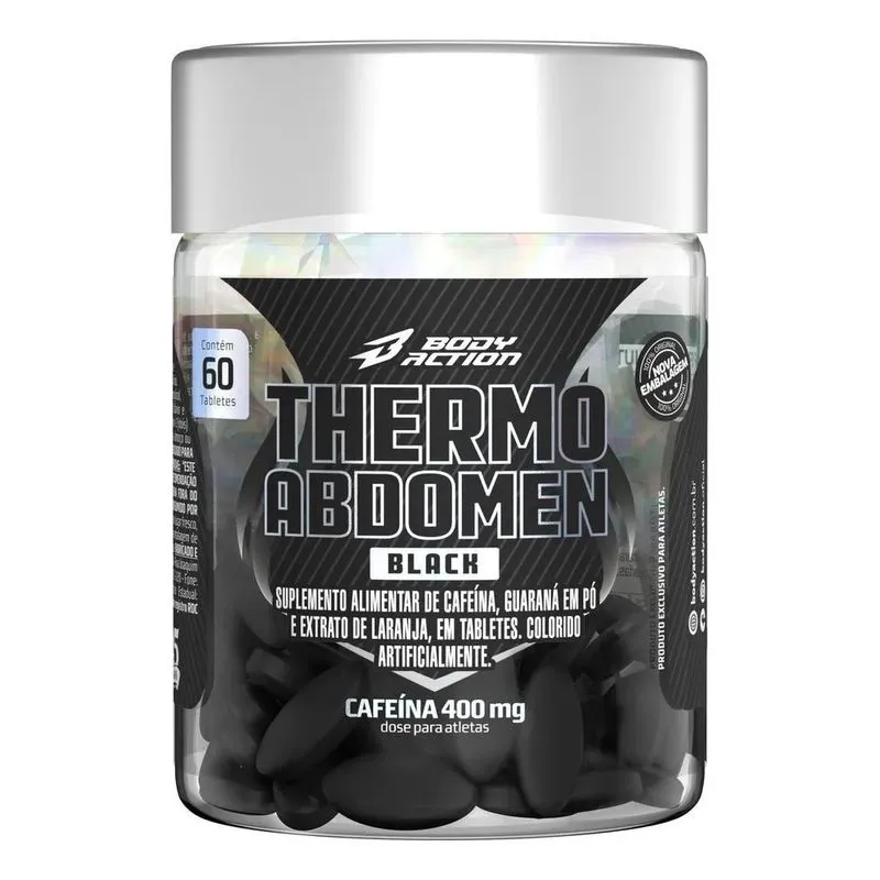 10x Bodyaction Thermo Abdomen Black - 60 Comprimidos Termog