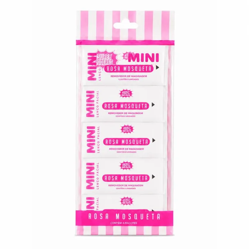 Box c/8 Mini Lenço Facial Rosa Mosqueta Super Poderes