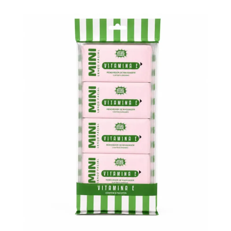 Box c/8 Mini Lenço Facial Vitamina E Super Poderes